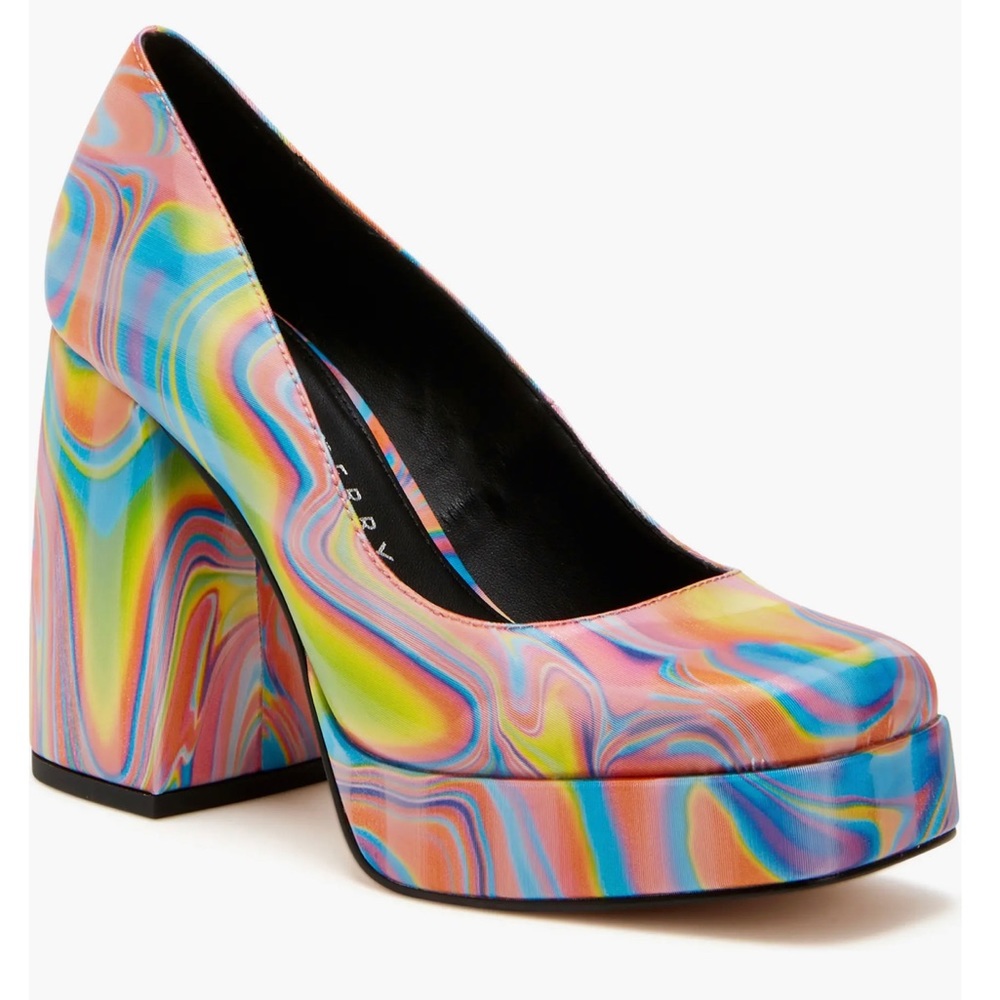 🌸NEW KATTY PERRY 🌈 Rainbow 🌈 Multi SHOES 👠 Sz 8 With Box.